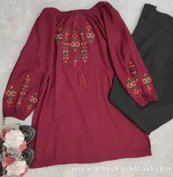 شومیز گلدوزی سه گل کد 50168
