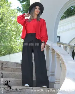 ست دوتیکه شومیز ودامن شلواری مغزی دوزی آتنا کد 7297