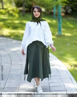 ست دوتیکه شومیز ودامن شلواری آنا کد 1363