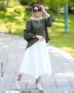 ست دوتیکه شومیز ودامن شلواری آنا کد 1363