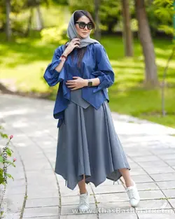 ست دوتیکه شومیز ودامن شلواری آنا کد 1363