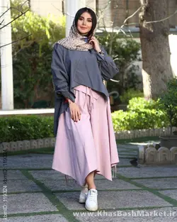 ست دوتیکه شومیز ودامن شلواری آنا کد 1363