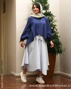 ست دوتیکه شومیز ودامن شلواری آنا کد 1363