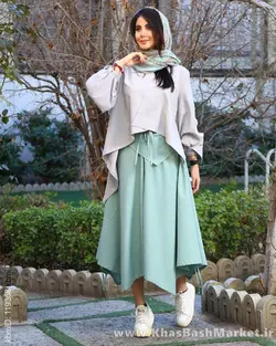 ست دوتیکه شومیز ودامن شلواری آنا کد 1363