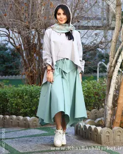 ست دوتیکه شومیز ودامن شلواری آنا کد 1363