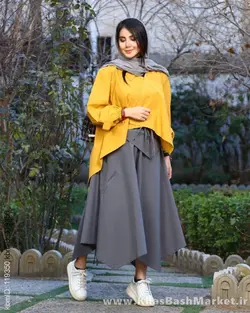 ست دوتیکه شومیز ودامن شلواری آنا کد 1363