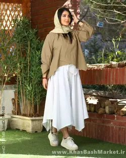 ست دوتیکه شومیز ودامن شلواری آنا کد 1363