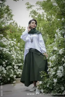 ست دوتیکه شومیز ودامن شلواری آنا کد 1363