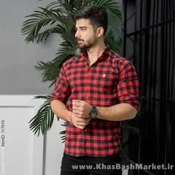 پیراهن چهارخانه قرمزمدل Joyan