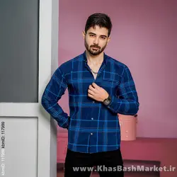 پیراهن مردانه آبی سرمه ای مدل Nozar