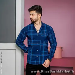 پیراهن مردانه آبی سرمه ای مدل Nozar