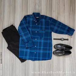 پیراهن مردانه آبی سرمه ای مدل Nozar