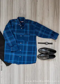 پیراهن مردانه آبی سرمه ای مدل Nozar