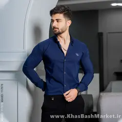 پیراهن مردانه سرمه ای مدل VQ