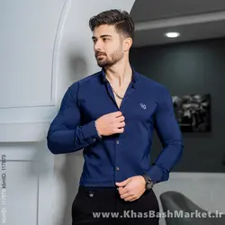 پیراهن مردانه سرمه ای مدل VQ