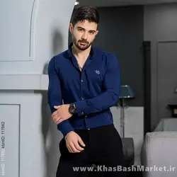 پیراهن مردانه سرمه ای مدل VQ