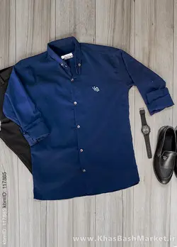 پیراهن مردانه سرمه ای مدل VQ