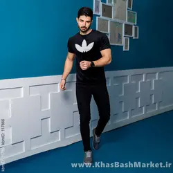 تیشرت مخملی مشکی Adidas مردانه مدلRasa