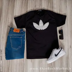 تیشرت مخملی مشکی Adidas مردانه مدلRasa