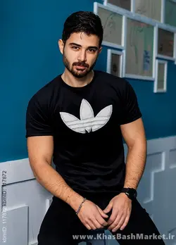 تیشرت مخملی مشکی Adidas مردانه مدلRasa