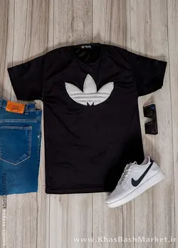 تیشرت مخملی مشکی Adidas مردانه مدلRasa