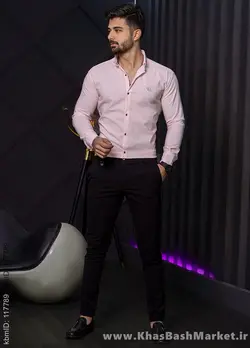 پیراهن مردانه صورتی مدل VQ