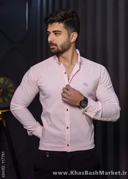 پیراهن مردانه صورتی مدل VQ