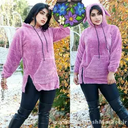 هودی زنانه دو زیپ پایین خرگوشی کد 3643