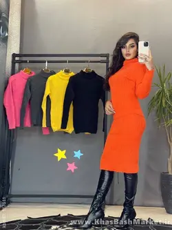 ست بافت بلوز و دامن ملوس کد 36983