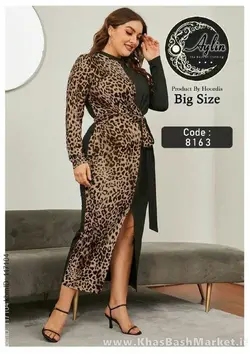 پیراهن پلنگی بیگ سایز کد 8163