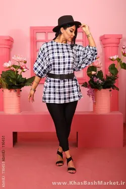 شومیز پانچ بوگاتی کمربنددار کد 70985