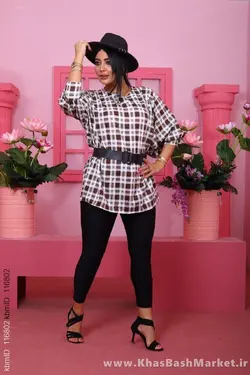 شومیز پانچ بوگاتی کمربنددار کد 70985