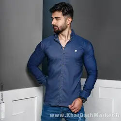 پیراهن مردانه آبی مدل Miad