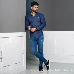 پیراهن مردانه آبی مدل Miad