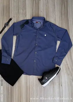 پیراهن مردانه آبی مدل Miad