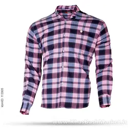 پیراهن مردانه چهارخونه صورتی مدل yami