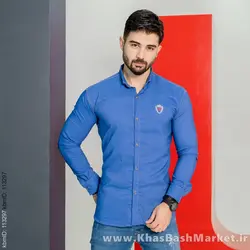 پیراهن آبی مردانه مدل Bezos