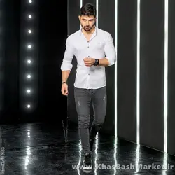 پیراهن سفید مردانه مدل Yazdan