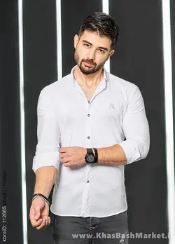 پیراهن سفید مردانه مدل Yazdan