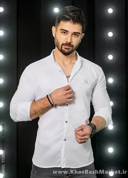 پیراهن سفید مردانه مدل Yazdan