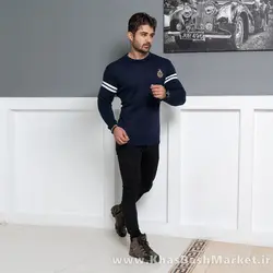 پلیور مردانه سرمه ای مدل Akar