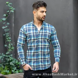 پیراهن چهارخونه زرد آبی مدل Roga