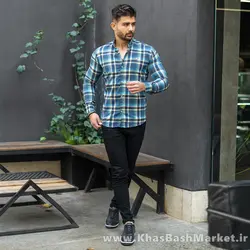 پیراهن چهارخونه زرد آبی مدل Roga