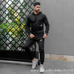 ست هودی شلوار جیب پاکتی نایک مشکی مردانه مدلNIVANO