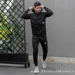 ست هودی شلوار جیب پاکتی نایک مشکی مردانه مدلNIVANO