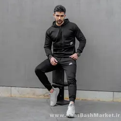 ست هودی شلوار جیب پاکتی نایک مشکی مردانه مدلNIVANO