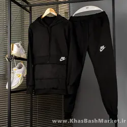 ست هودی شلوار جیب پاکتی نایک مشکی مردانه مدلNIVANO