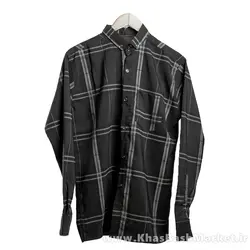 پیراهن مشکی راه راه مردانه مدل Santa