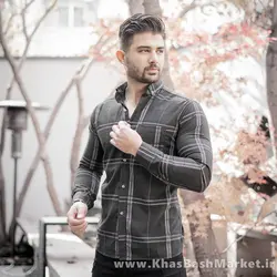 پیراهن مشکی راه راه مردانه مدل Santa