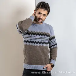 پلیور ژاکارد طوسی قهوه‌ای (T)مدل aroni